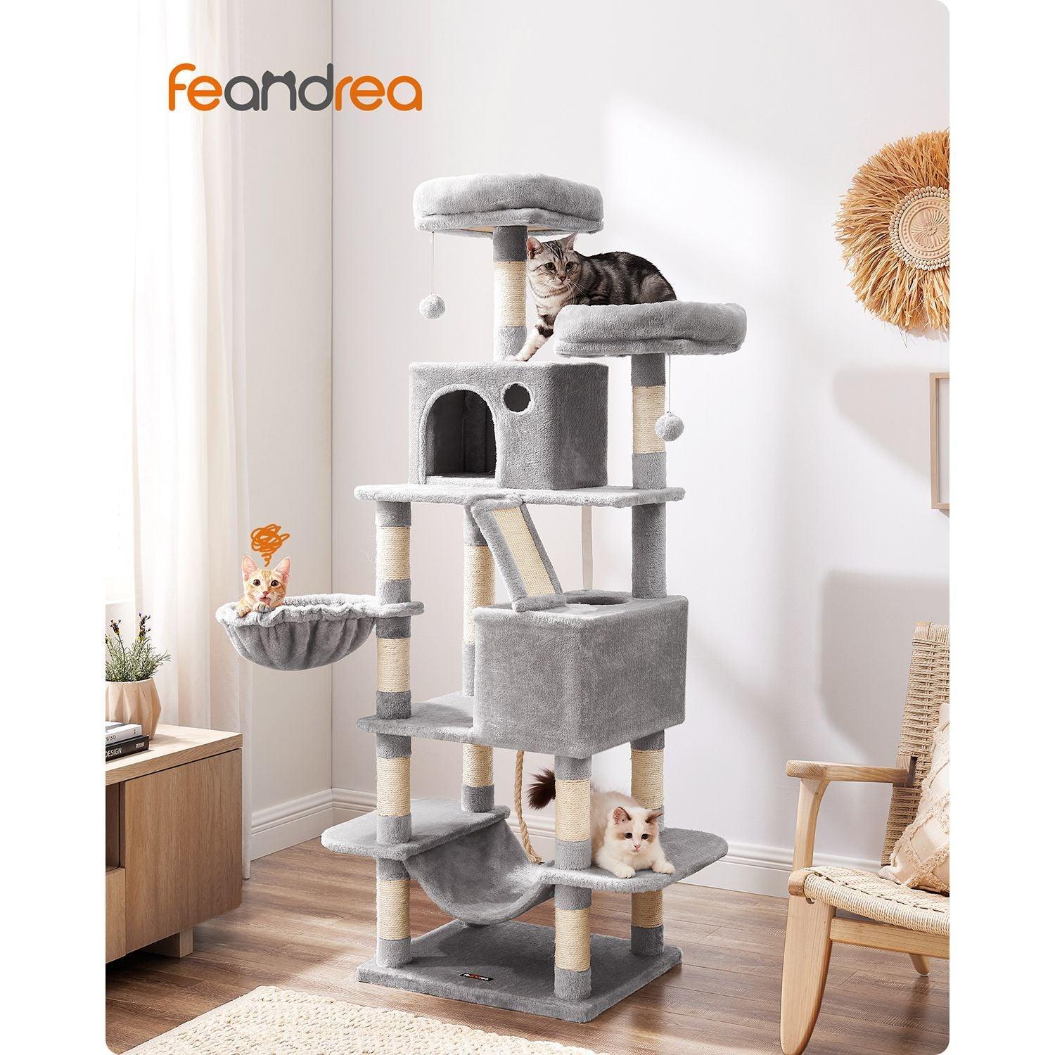 66.1-Inch Cat Tree Light Gray FredCo