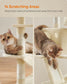 66.1" Tall Large Multi-Level Cat Tree with 13 Scratching Posts Beige FredCo