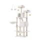 66.1" Tall Large Multi-Level Cat Tree with 13 Scratching Posts Cream White FredCo