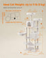 66.1" Tall Large Multi-Level Cat Tree with 13 Scratching Posts Cream White FredCo