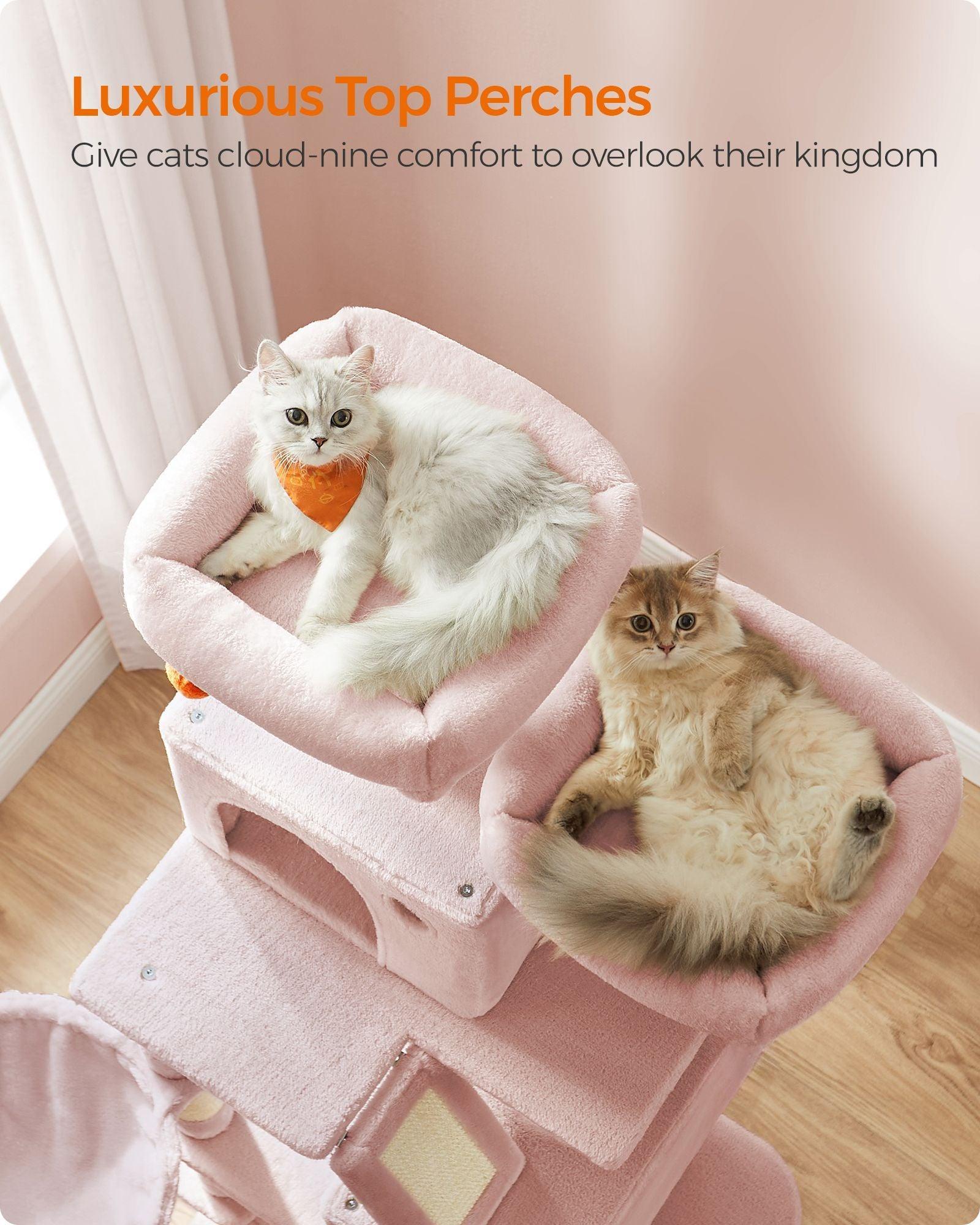 66.1" Tall Large Multi-Level Cat Tree with 13 Scratching Posts Jelly Pink FredCo