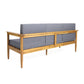 Modern wooden sofa with gray cushions, FredCo International home furniture