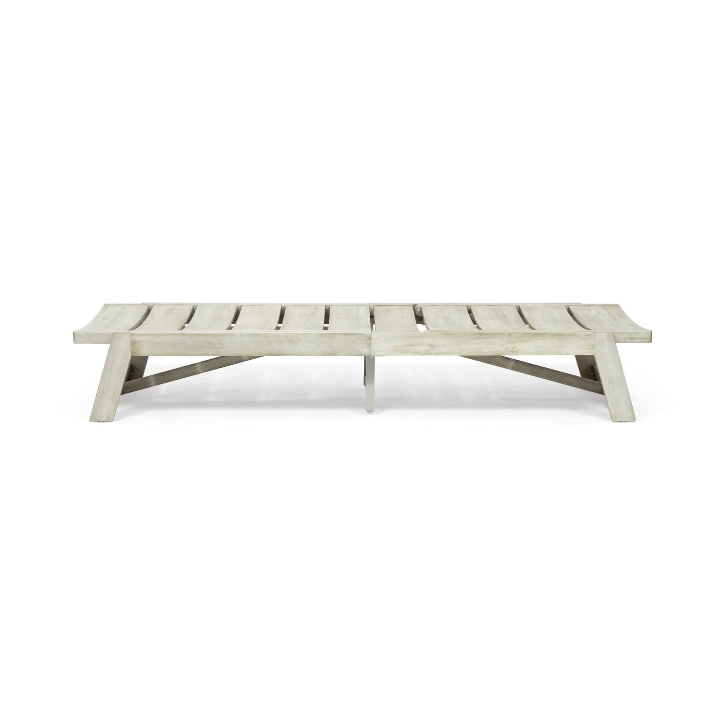 MAKI CHAISE LOUNGE: Grey Acacia Wood and Metal Lounge with Adjustable Seating