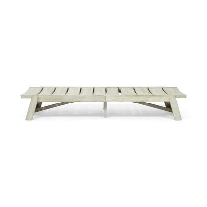 MAKI CHAISE LOUNGE: Grey Acacia Wood and Metal Lounge with Adjustable Seating