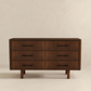 Modern wooden dresser with six drawers, ribbed texture, FredCo International furniture