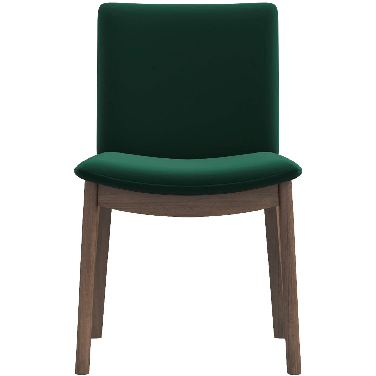 Laura Mid-Century Modern Solid Wood Dining Chair Set of 2 Green Velvet 20 x 20 x 32 inches FredCo