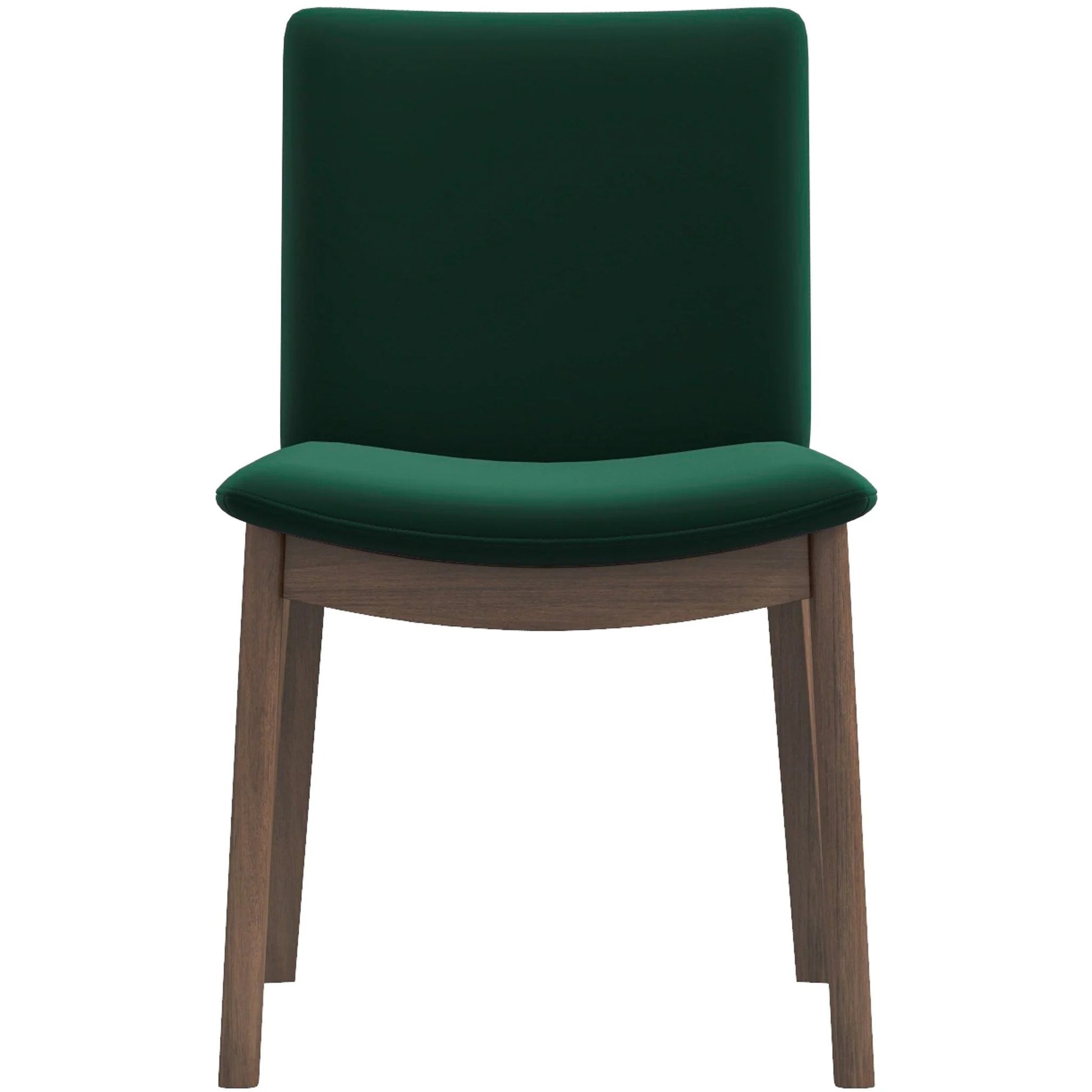 Laura Mid-Century Modern Solid Wood Dining Chair Set of 2 Green Velvet 20 x 20 x 32 inches FredCo