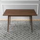 Mary Modern Style Solid Wood Rectangular Dining Kitchen Table Brown Finish Beveled Edges FredCo