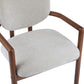 Dining Chairs Set of 2 Upholstered Arm Chairs, Rubber Wood Accent Chairs Beige Fabric Seating, 300 LBS Weight Capacity FredCo