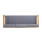 Modern wooden frame sofa with gray cushions, FredCo International furniture