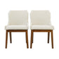 Ellis Mid-Century Modern Dining Chair Set of 2 with Full-Back Support in Beige Linen FredCo