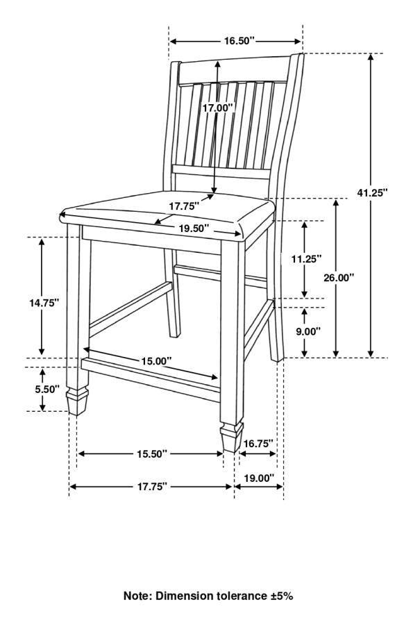 7 PC SET 192818-S7 Coaster Sarasota Counter Height Table and Chairs Nutmeg and Rustic Cream FredCo