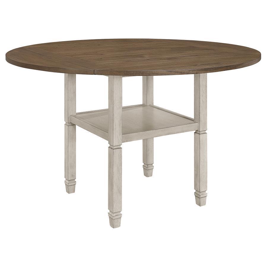 7 PC SET 192818-S7 Coaster Sarasota Counter Height Table and Chairs Nutmeg and Rustic Cream FredCo