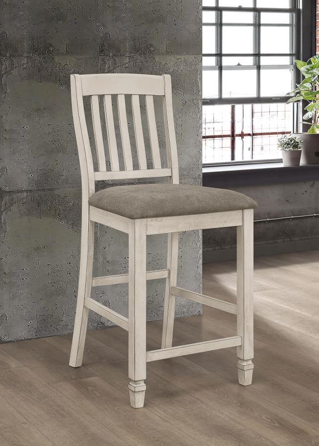 7 PC SET 192818-S7 Coaster Sarasota Counter Height Table and Chairs Nutmeg and Rustic Cream FredCo