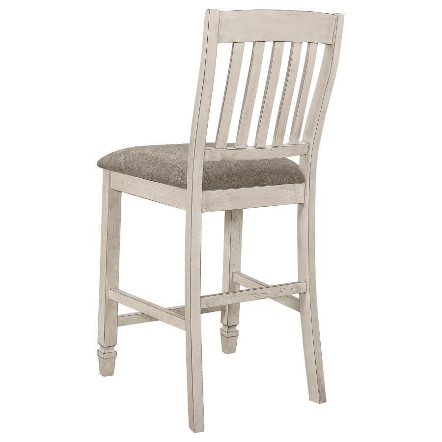 7 PC SET 192818-S7 Coaster Sarasota Counter Height Table and Chairs Nutmeg and Rustic Cream FredCo