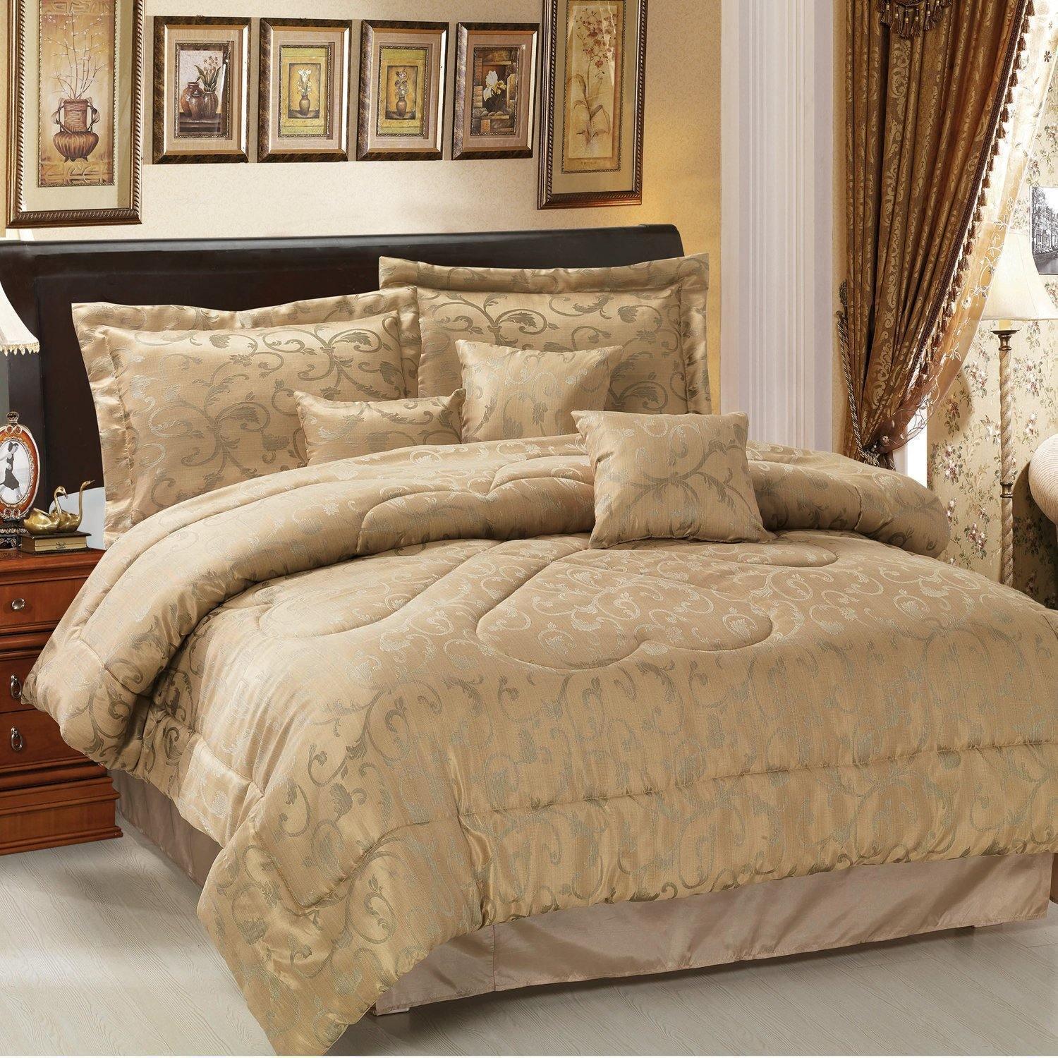 7-Piece Bedding Set, Comforter, Shams and Decorative Pillows FredCo