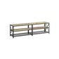 70.1''W TV Stand for TVs Up to 75 Inches Turquoise Brown and Black FredCo