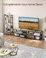 70.1''W TV Stand for TVs Up to 75 Inches Turquoise Brown and Black FredCo