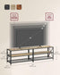 70.1''W TV Stand for TVs Up to 75 Inches Turquoise Brown and Black FredCo