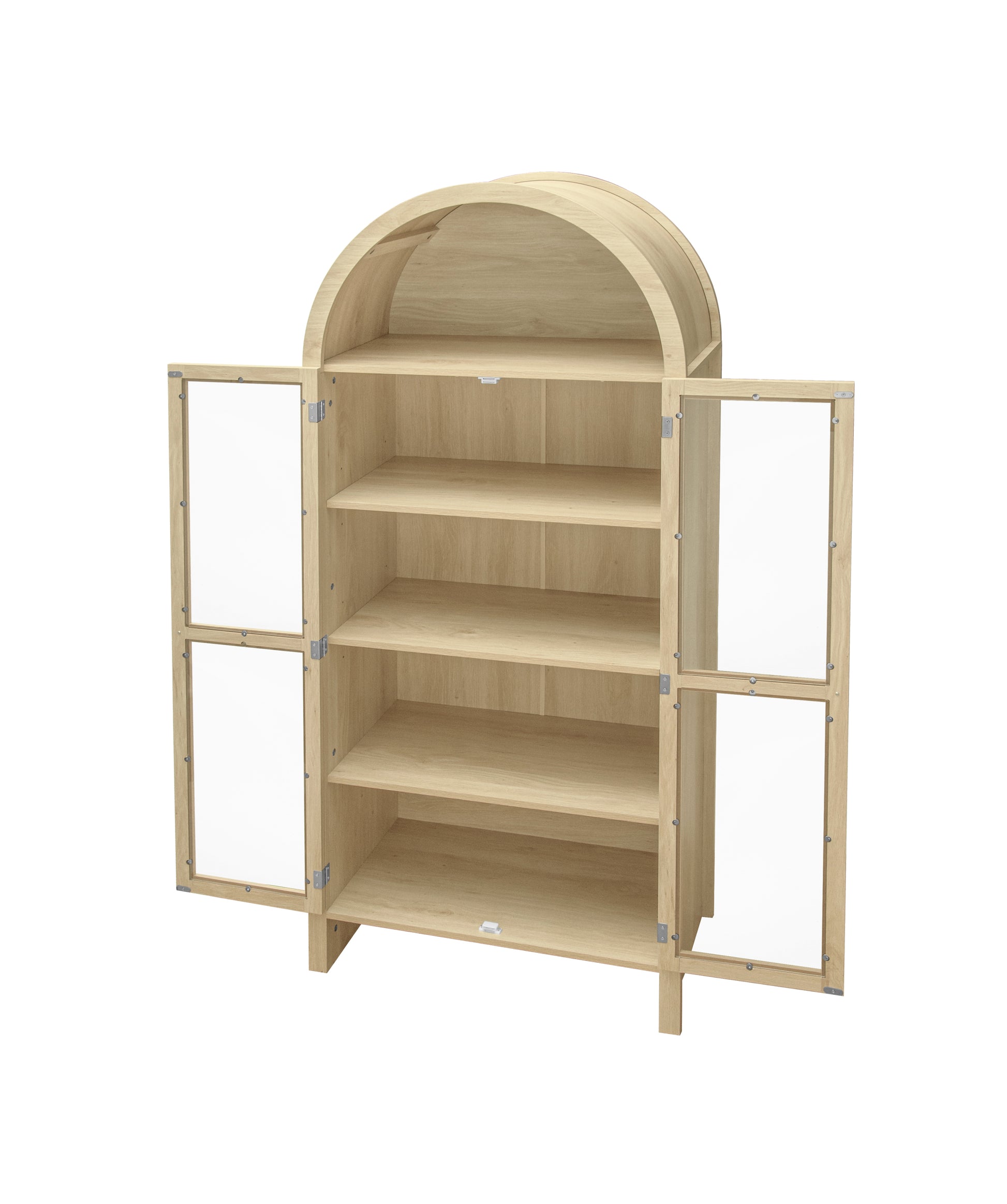 70.28' Tall Arched Kitchen Pantry, Modern Farmhouse Wood Cabinet FredCo