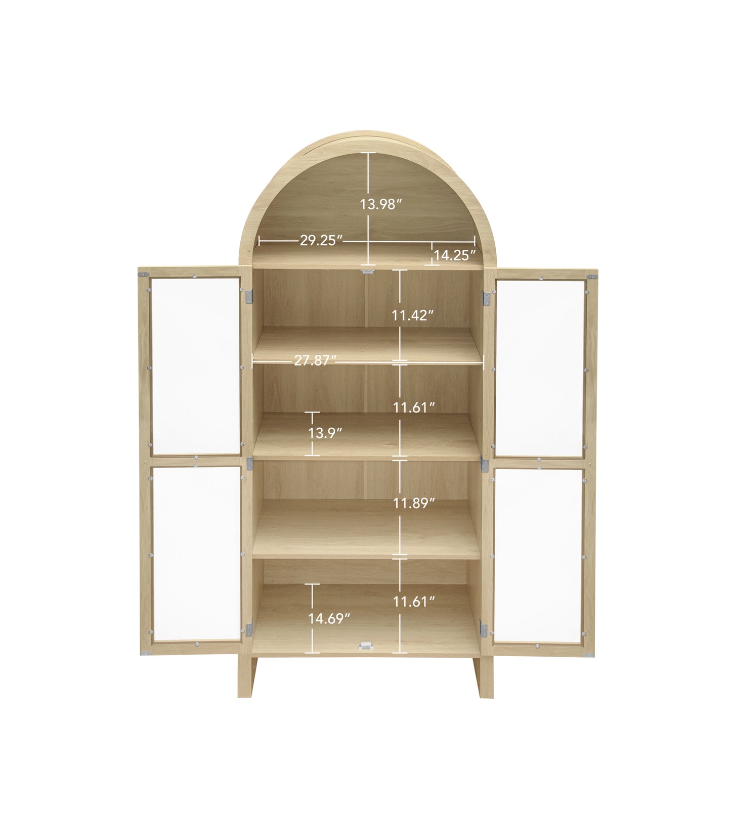 70.28' Tall Arched Kitchen Pantry, Modern Farmhouse Wood Cabinet FredCo