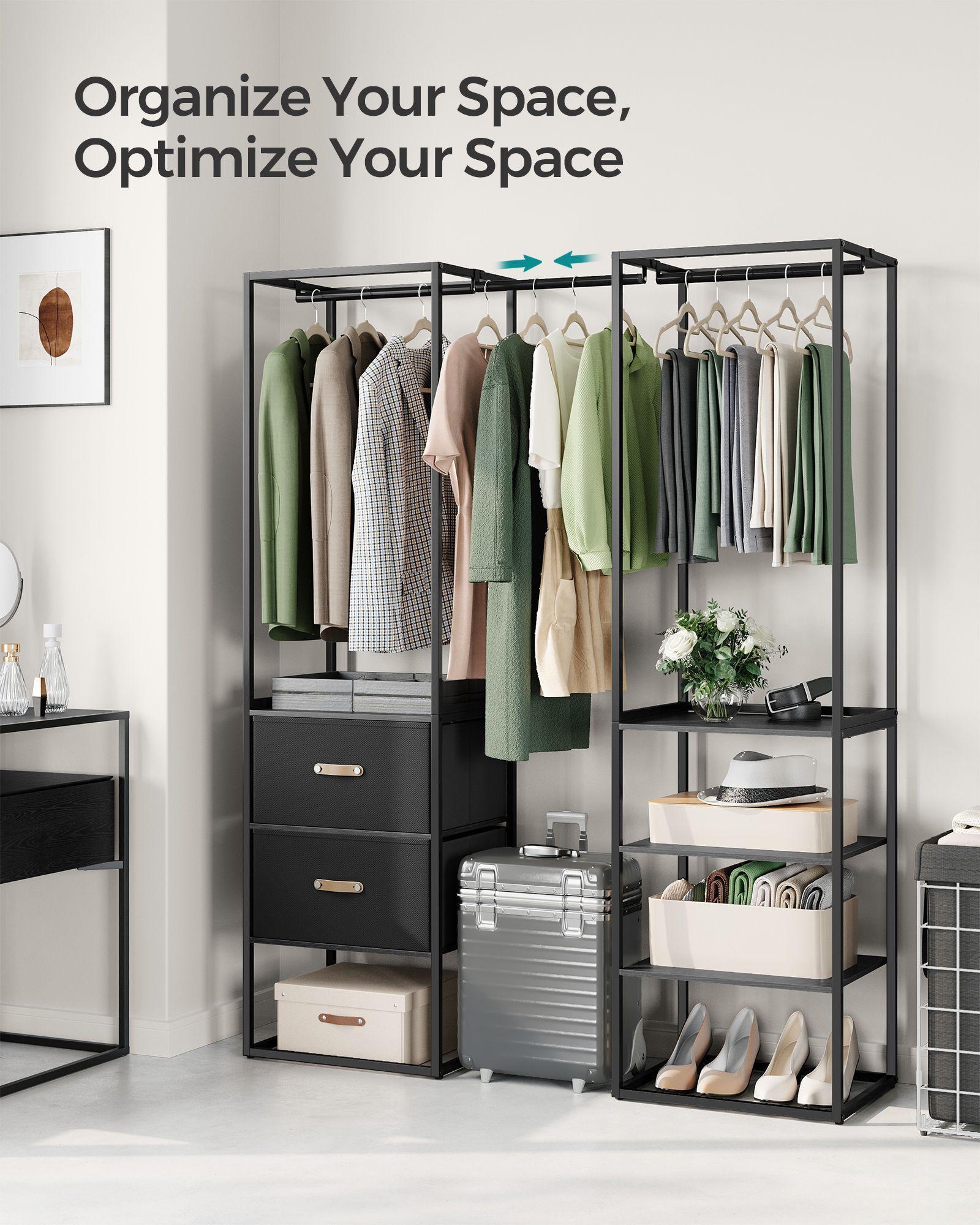 70.9” Wide Freestanding Clothes Rack Ebony Black FredCo
