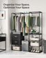 70.9” Wide Freestanding Clothes Rack Ebony Black FredCo