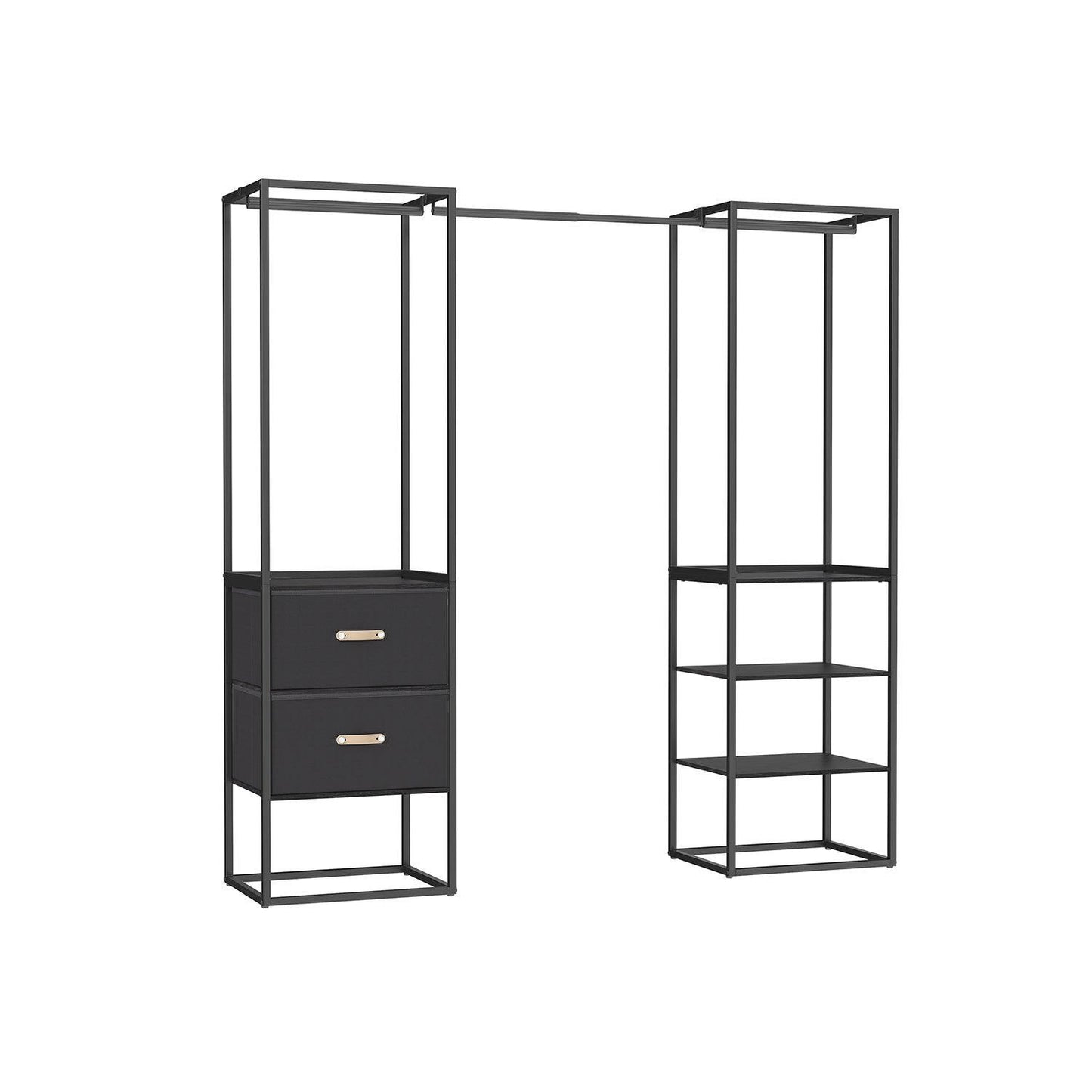 70.9” Wide Freestanding Clothes Rack Ebony Black FredCo
