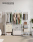70.9” Wide Freestanding Clothes Rack Natural Beige FredCo