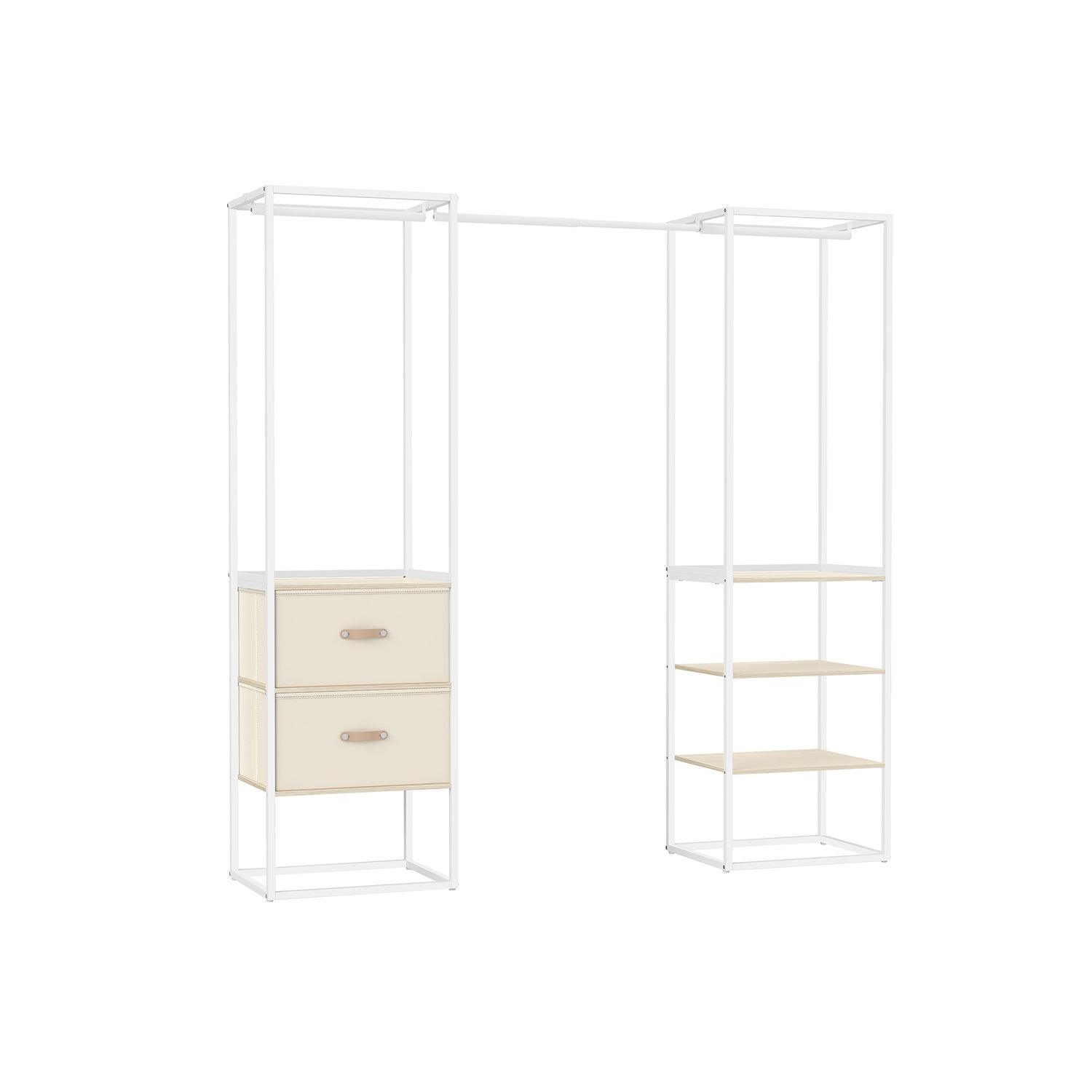 70.9” Wide Freestanding Clothes Rack Natural Beige FredCo