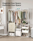 70.9” Wide Freestanding Clothes Rack Natural Beige FredCo