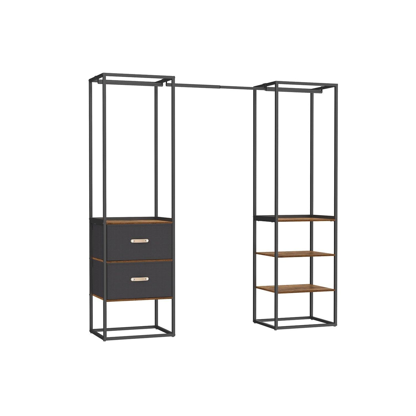 70.9” Wide Freestanding Clothes Rack Rustic Brown FredCo