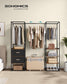 70.9” Wide Freestanding Clothes Rack Rustic Brown FredCo