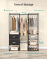70.9” Wide Freestanding Clothes Rack Rustic Brown FredCo