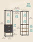70.9” Wide Freestanding Clothes Rack Rustic Brown FredCo