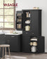71.9" Tall Kitchen Pantry Storage Cabinet Ink Black FredCo