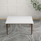 Lindsey Mid-Century Modern Solid Wood Dining Table with White Top and Walnut Legs, 59 inches for Bedroom Hallway, Entryway FredCo