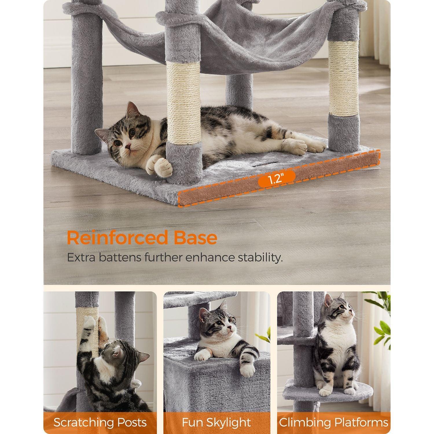 75.2-Inch Large Cat Tree Light Gray FredCo