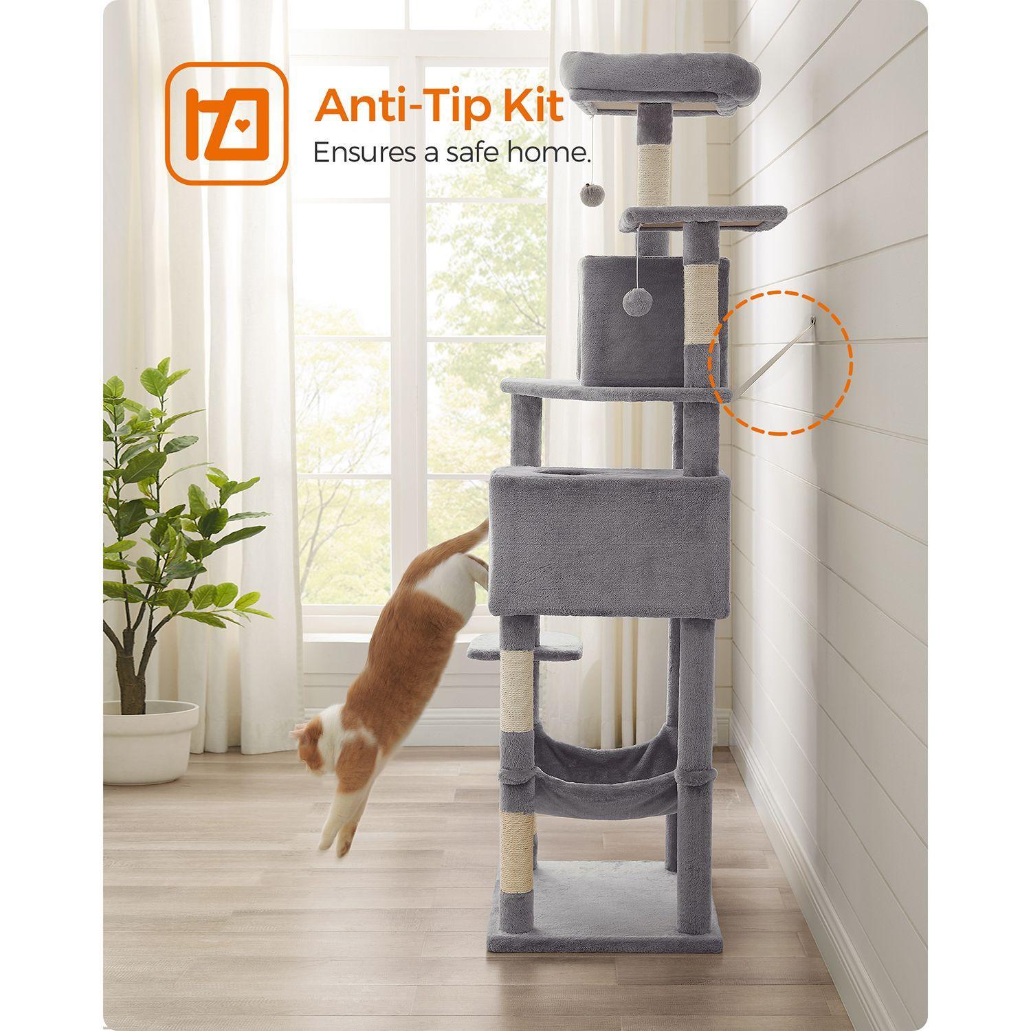 75.2-Inch Large Cat Tree Light Gray FredCo