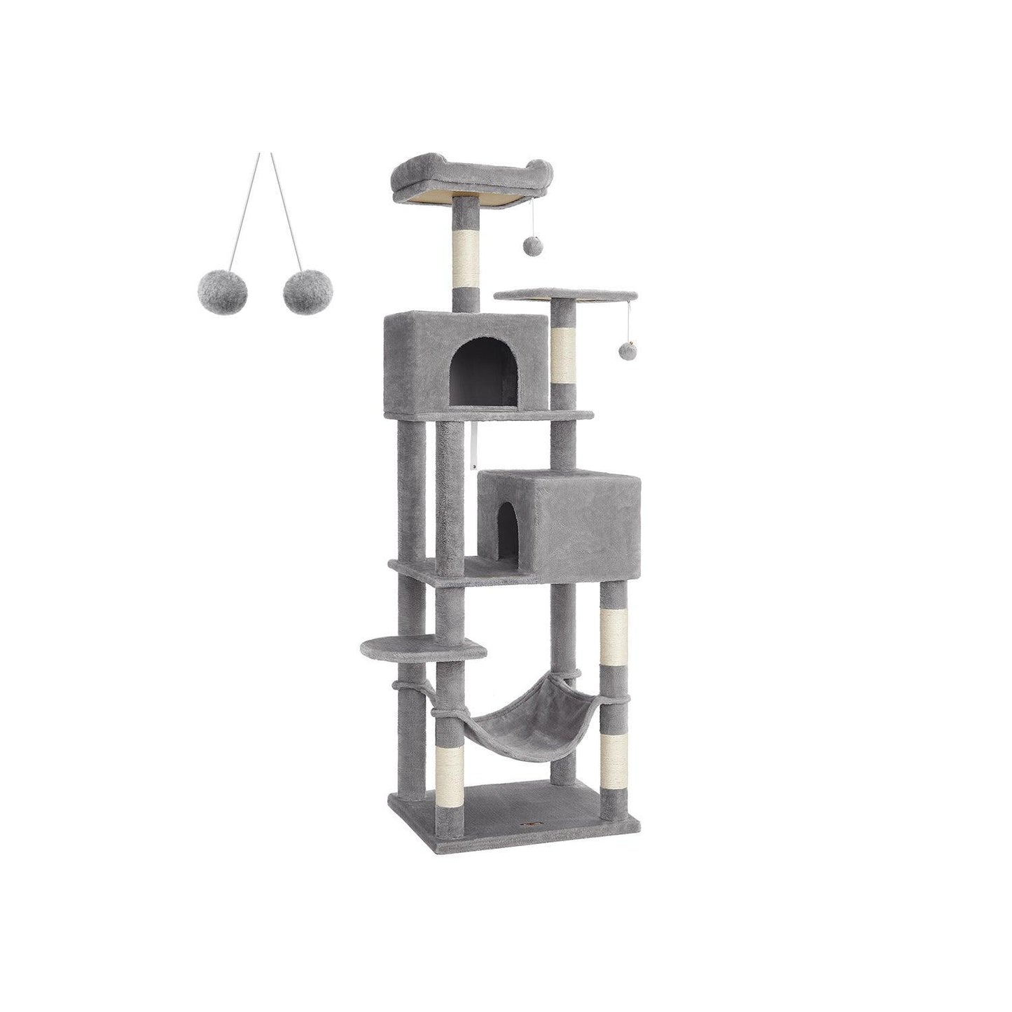 75.2-Inch Large Cat Tree Light Gray FredCo
