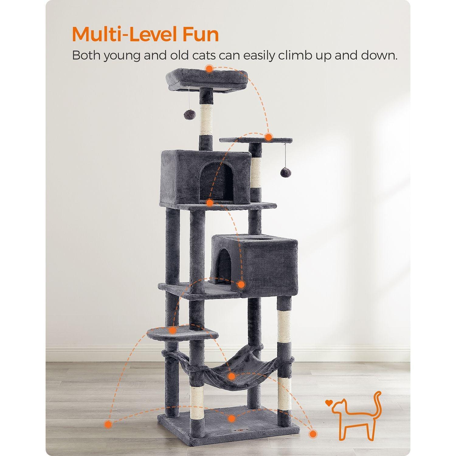 75.2-Inch Large Cat Tree Smoky Gray FredCo