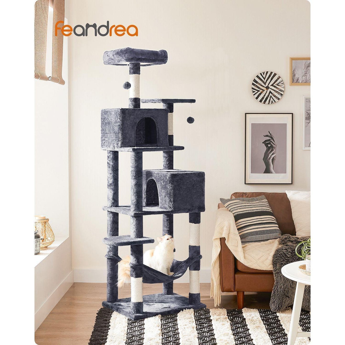 75.2-Inch Large Cat Tree Smoky Gray FredCo