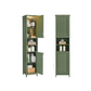VASAGLE Tall Bathroom Cabinet with Lights – Forest Green