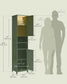 VASAGLE Tall Bathroom Cabinet with Lights – Forest Green