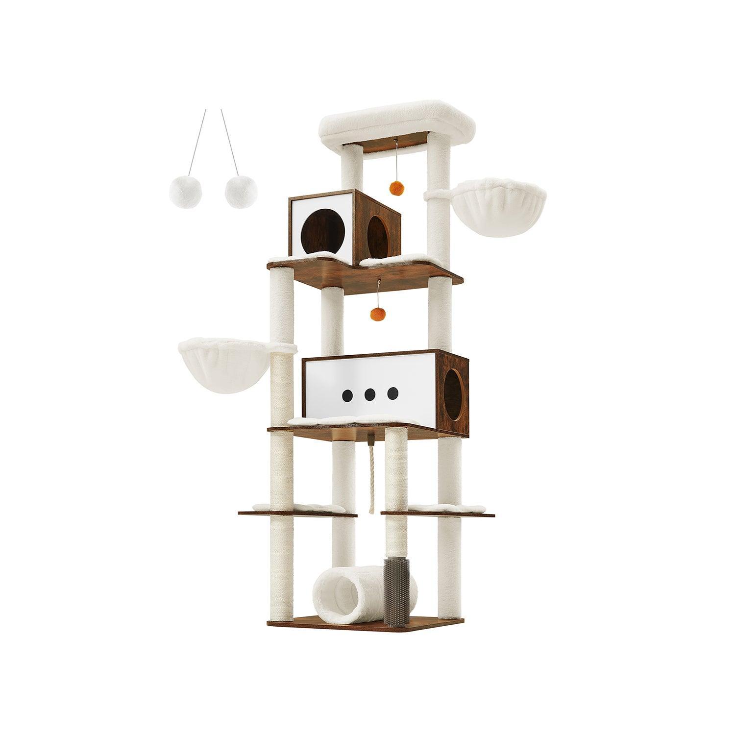77.5" High Multi-Level Cat Tree Rustic Brown FredCo