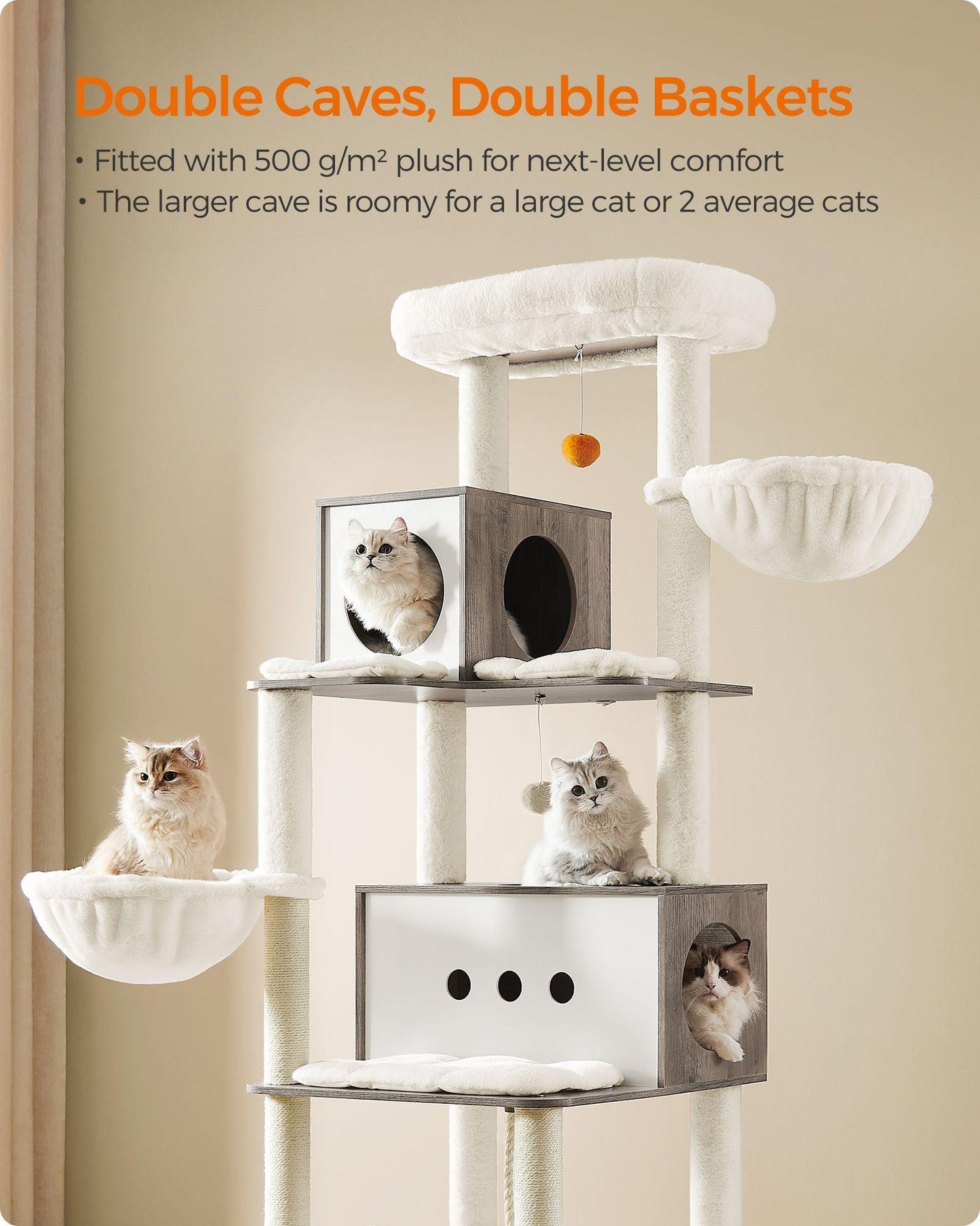 77.5-Inch Tall Modern Cat Tree FredCo