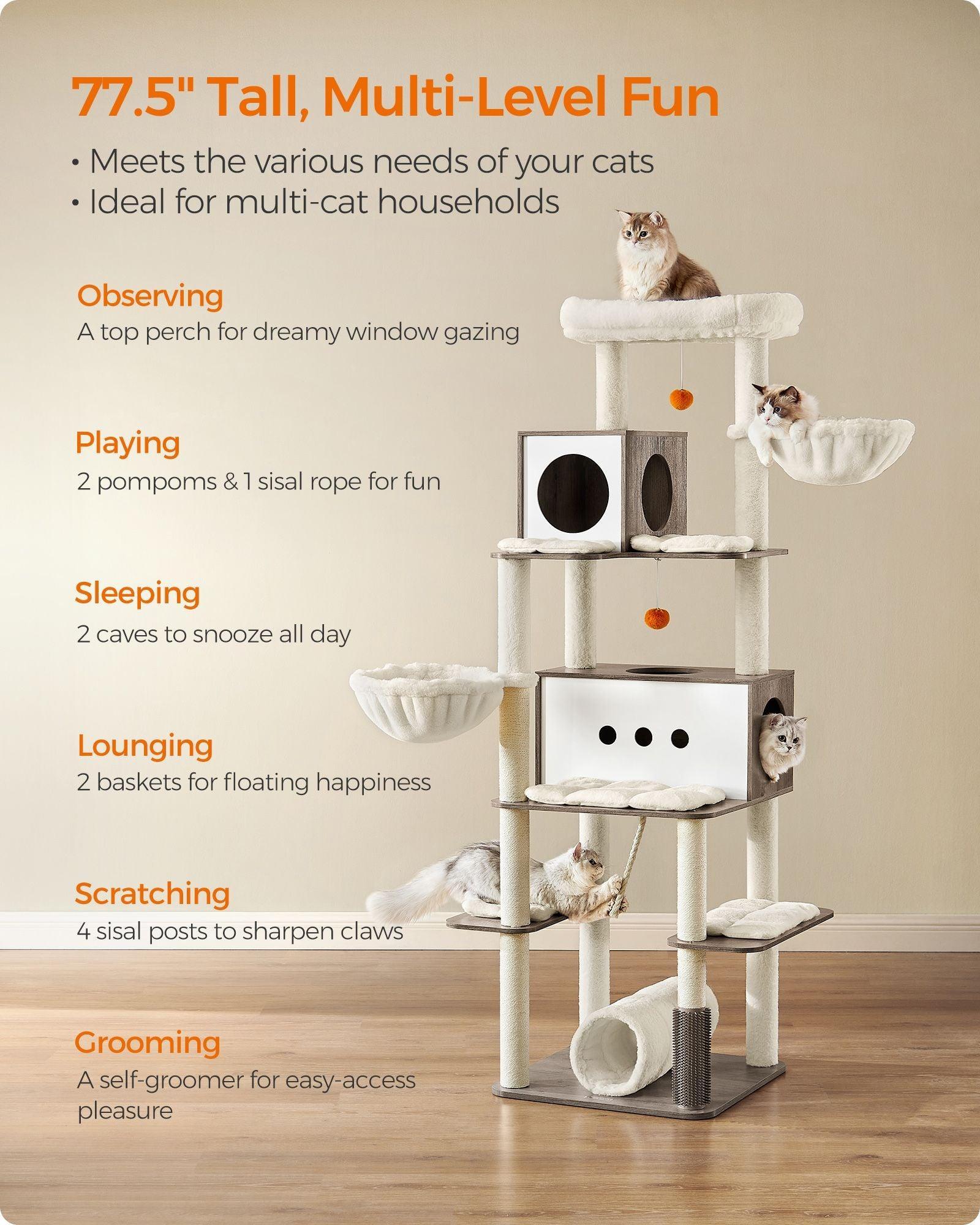 77.5-Inch Tall Modern Cat Tree FredCo