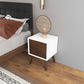 Caroline Mid Century Modern Style 2-Drawer White Night Stand Solid Wood 23.6'H x 17.7'W x 15.7'D FredCo