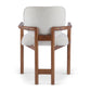 Dining Chairs Set of 2 Upholstered Arm Chairs, Rubber Wood Accent Chairs Beige Fabric Seating, 300 LBS Weight Capacity FredCo
