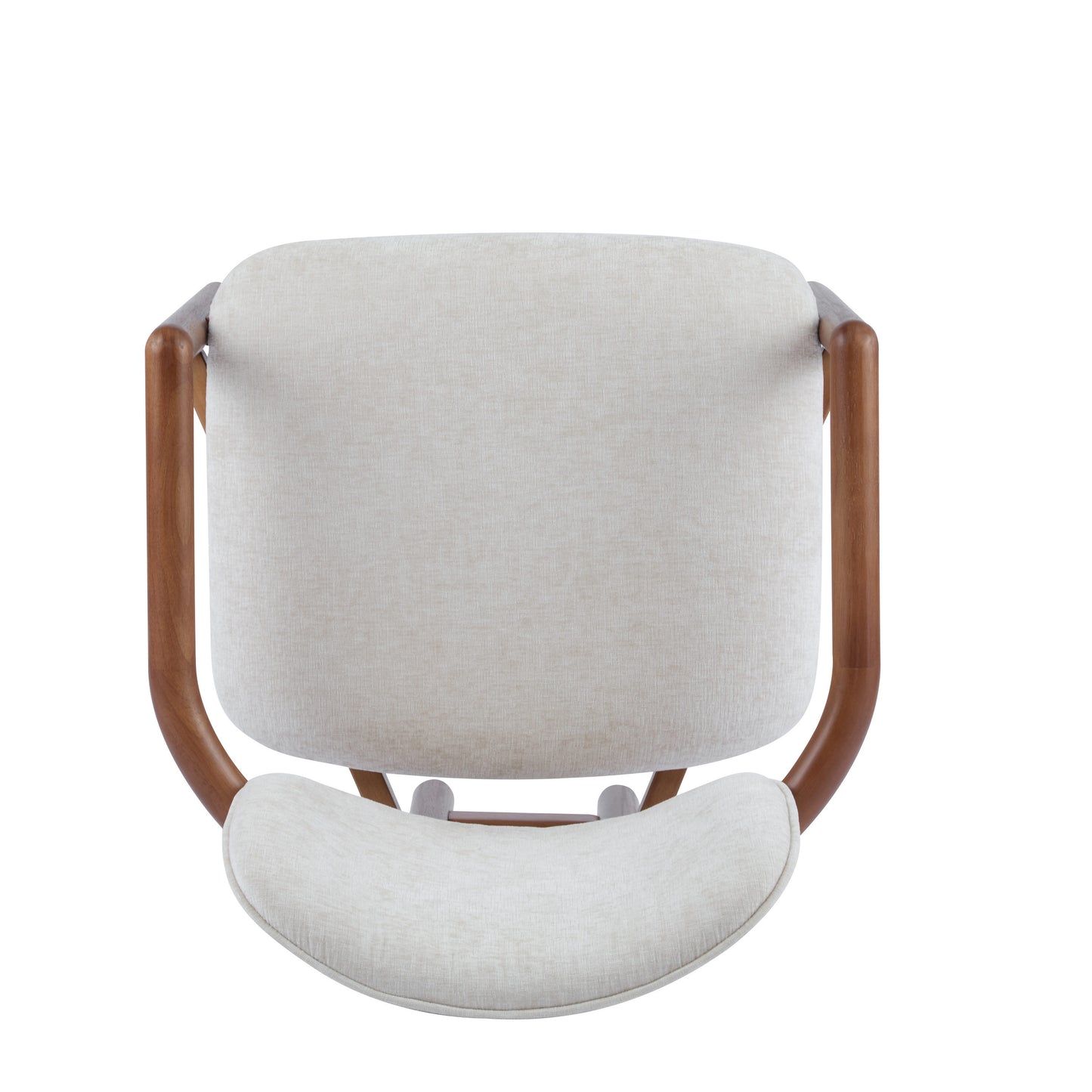 Dining Chairs Set of 2 Upholstered Arm Chairs, Rubber Wood Accent Chairs Beige Fabric Seating, 300 LBS Weight Capacity FredCo